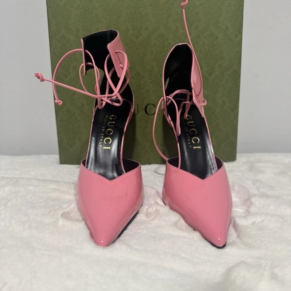 Sold!!!!! Gucci Pink Ankle Strap Heels - Picture 2 of 4